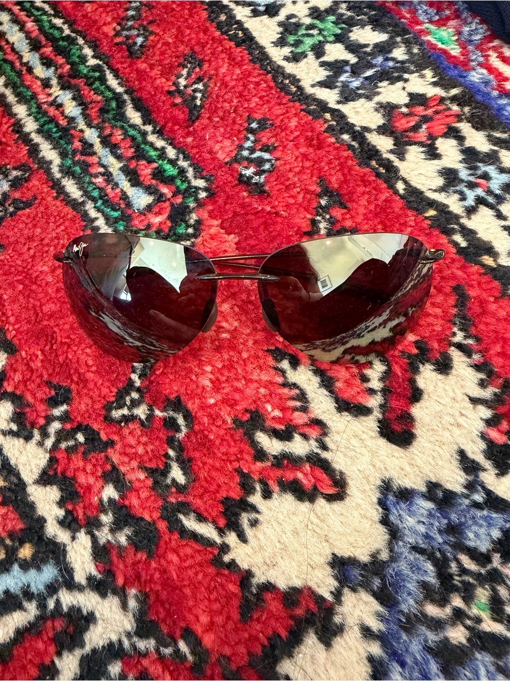 Maui Jim Rimless Heart Sunglasses - Dark Brown Lenses